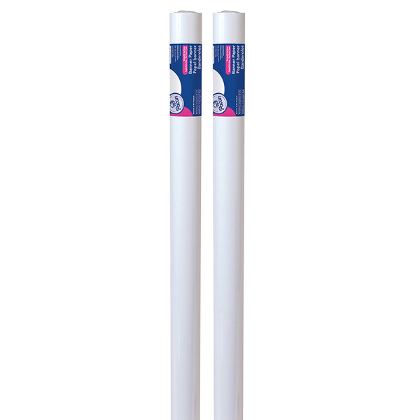 Pacon Banner Roll, White, 36" x 75ft Per Roll, PK2 5025